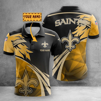 LIMITED EDITION - NEW CUSTOMIZED NFL24 NOS NEW ORLEANS SAINTS POLO SHIRT