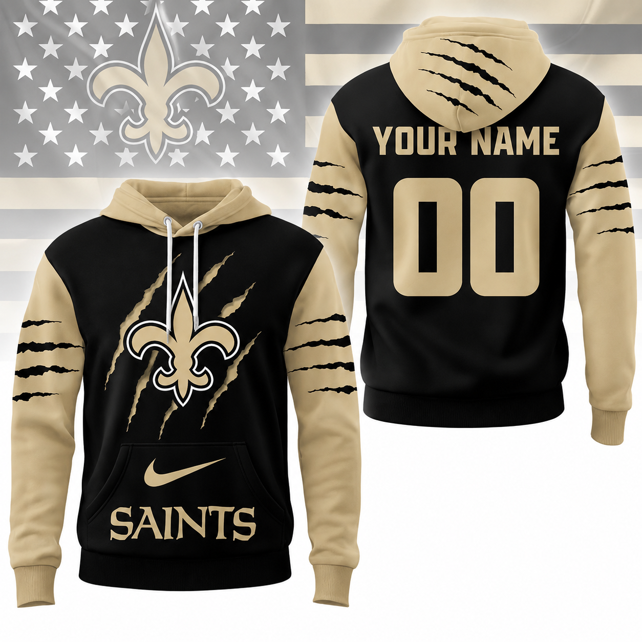 LIMITED EDITION - NEW CUSTOMIZED NFL24 NOS NEW ORLEANS SAINTS T-SHIRT, POLO SHIRT, ZIP POLO SHIRT, SWEATSHIRT, HOODIE & ZIP HOODIE