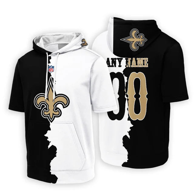 LIMITED EDITION - NEW CUSTOMIZED NFL24 NOS NEW ORLEANS SAINTS SHORT SLEEVE HOODIE T-SHIRT