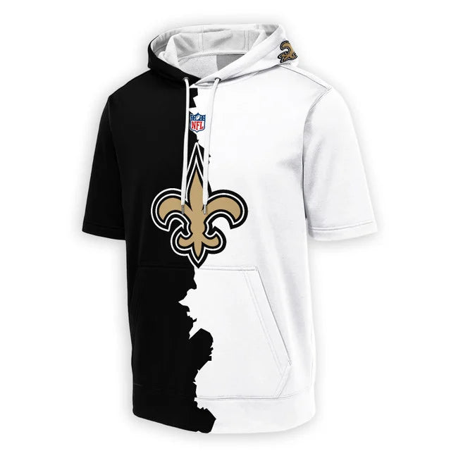 LIMITED EDITION - NEW CUSTOMIZED NFL24 NOS NEW ORLEANS SAINTS SHORT SLEEVE HOODIE T-SHIRT