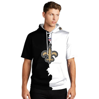 LIMITED EDITION - NEW CUSTOMIZED NFL24 NOS NEW ORLEANS SAINTS SHORT SLEEVE HOODIE T-SHIRT