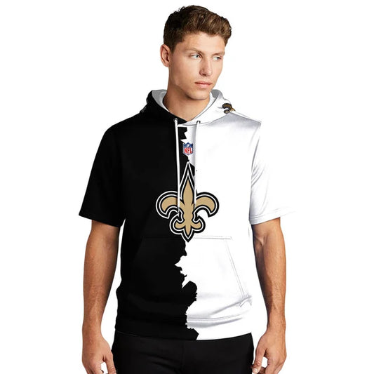 LIMITED EDITION - NEW CUSTOMIZED NFL24 NOS NEW ORLEANS SAINTS SHORT SLEEVE HOODIE T-SHIRT