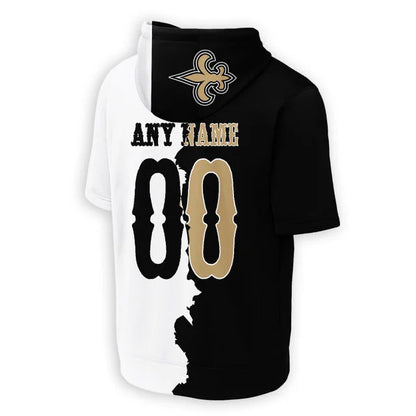 LIMITED EDITION - NEW CUSTOMIZED NFL24 NOS NEW ORLEANS SAINTS SHORT SLEEVE HOODIE T-SHIRT