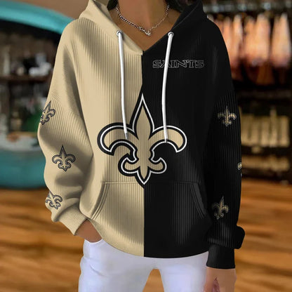 [SPECIAL OFFER] NEW CUSTOMIZED NFL24 NOS NEW ORLEANS SAINTS RIBBED HOODIE & SWEATSHIRT