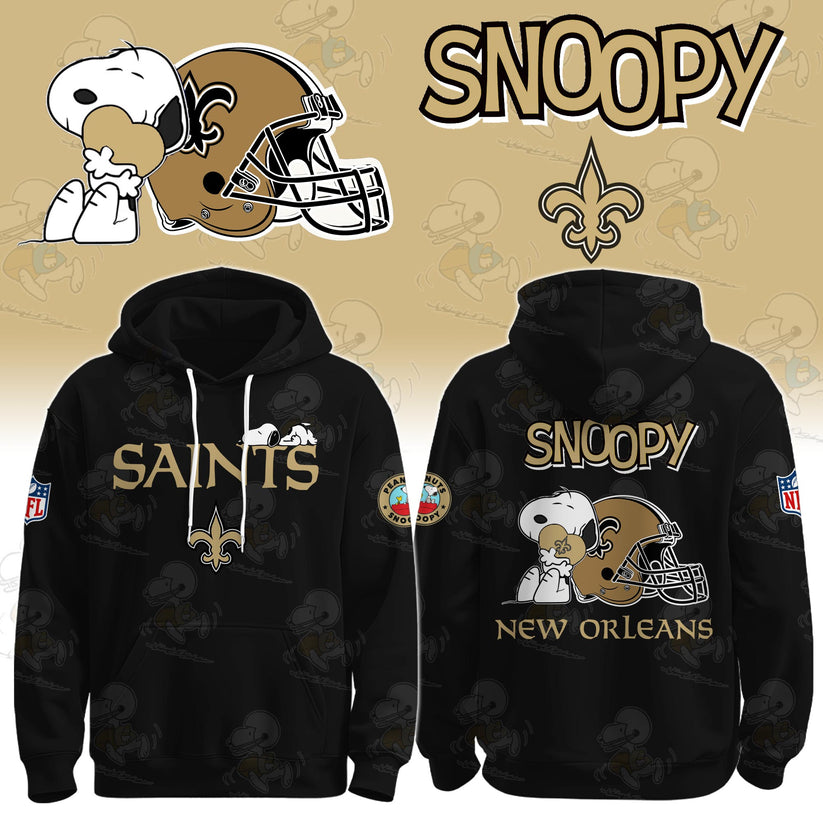LIMITED EDITION - NEW CUSTOMIZED NFL24 NOS NEW ORLEANS SAINTS & SNOOPY UNISEX T-SHIRT, POLO, HOODIE & JACKETS
