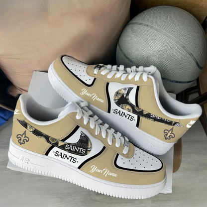 LIMITED EDITION - NEW CUSTOMIZED NFL24 NOS NEW ORLEANS SAINTS AF1 SNEAKERS