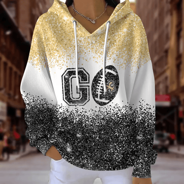 [SPECIAL OFFER] NEW CUSTOMIZED NFL24 NOS NEW ORLEANS SAINTS RIBBED HOODIE & SWEATSHIRT