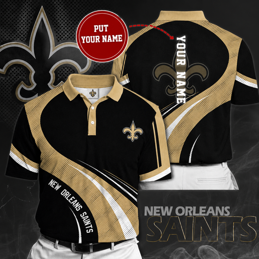 LIMITED EDITION - NEW CUSTOMIZED NFL24 NOS NEW ORLEANS SAINTS POLO SHIRT