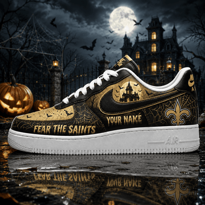 [SPECIAL OFFER] NEW CUSTOMIZED NFL24 NOS NEW ORLEANS SAINTS HALLOWEEN AF1 SHOES