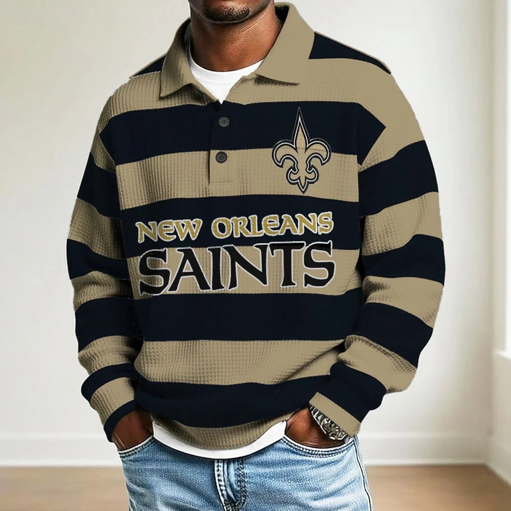 LIMITED EDITION - NEW CUSTOMIZED NFL24 NO SAINTS MEN LONG SLEEVE POLO SHIRT