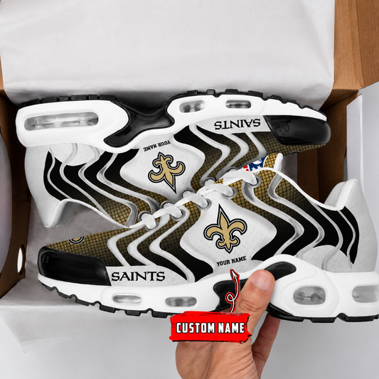 LIMITED EDITION - NEW CUSTOMIZED NFL24 NOS NEW ORLEANS SAINTS AIR MAX PLUS SNEAKERS