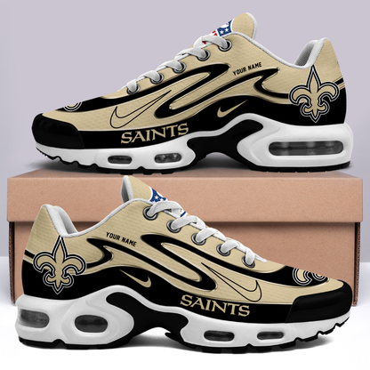 LIMITED EDITION - NEW CUSTOMIZED NFL24 NOS NEW ORLEANS SAINTS AIR MAX PLUS SNEAKERS