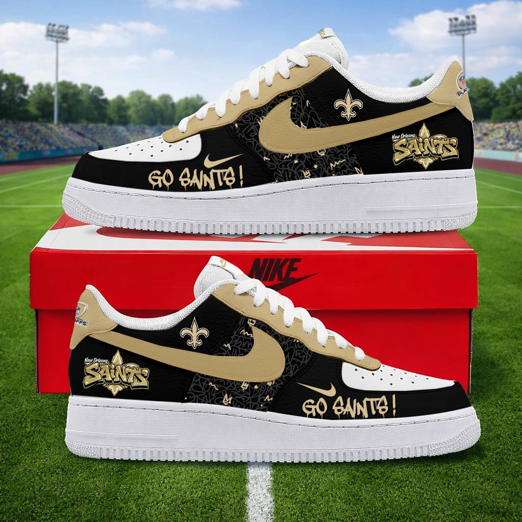 LIMITED EDITION - NEW CUSTOMIZED NFL24 NOS NEW ORLEANS SAINTS AF1 SNEAKERS