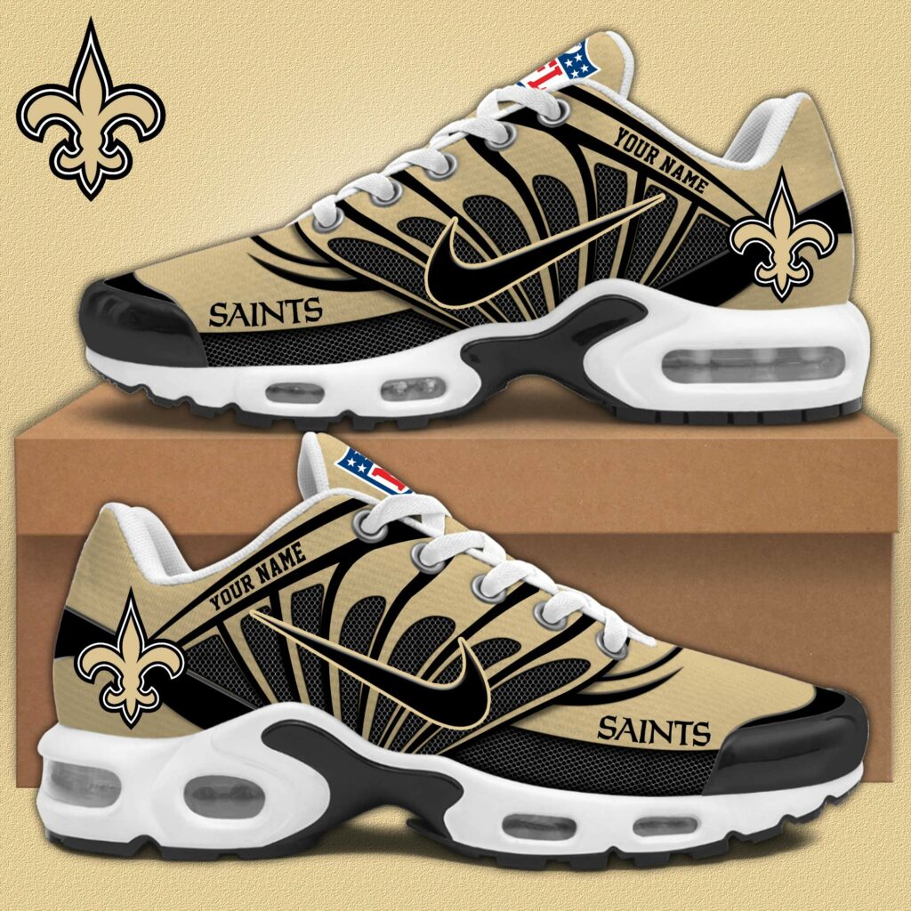 LIMITED EDITION - NEW CUSTOMIZED NFL24 NOS NEW ORLEANS SAINTS AIR MAX PLUS SNEAKERS