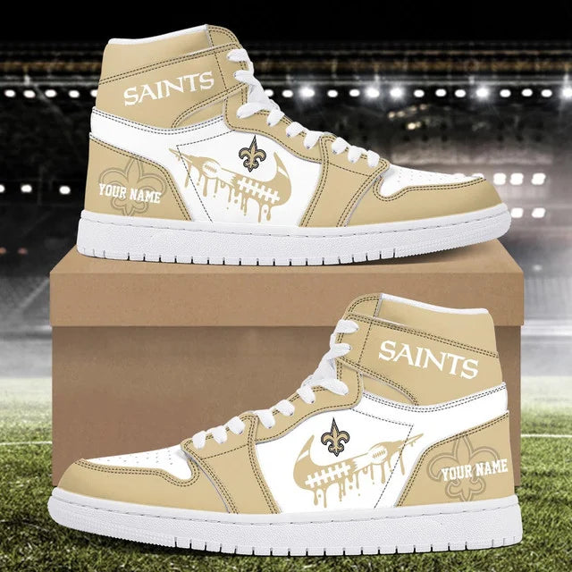 LIMITED EDITION - NEW CUSTOMIZED NFL24 NOS NEW ORLEANS SAINTS AIR JORDAN SNEAKERS