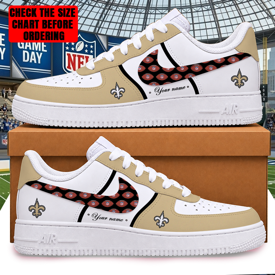 LIMITED EDITION - NEW CUSTOMIZED NFL24 NOS NEW ORLEANS SAINTS AF1 SHOES