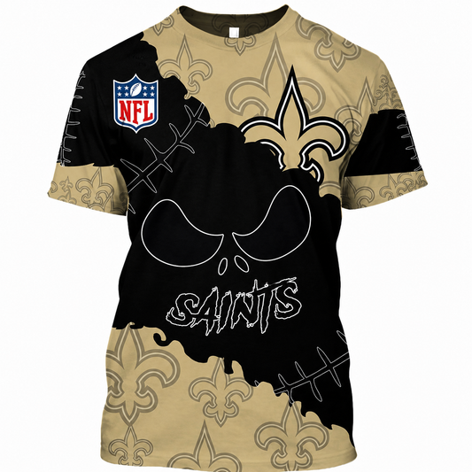 LIMITED EDITION - NEW CUSTOMIZED NFL24 NOS NEW ORLEANS SAINTS HALLOWEEN SKULL APPAREL FOR FANS