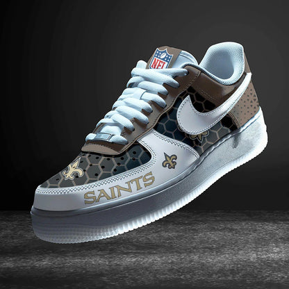 LIMITED EDITION - NEW CUSTOMIZED NFL24 NOS NEW ORLEANS SAINTS AF1 SNEAKERS