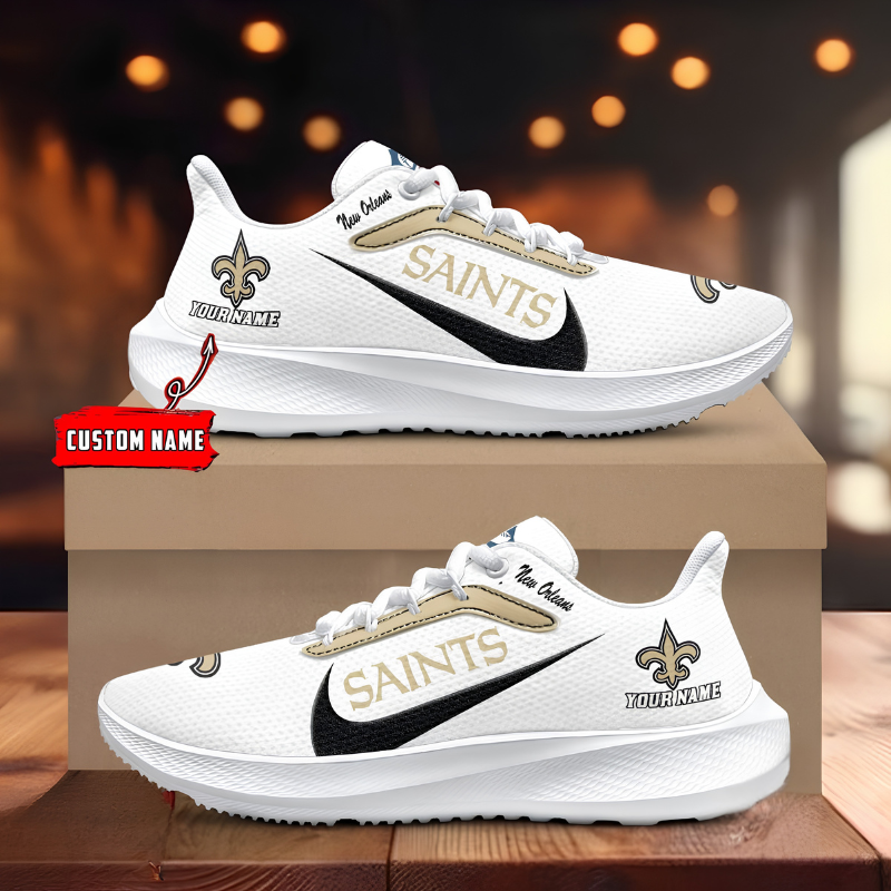 [SPECIAL OFFER] NEW CUSTOMIZED NFL24 NOS NEW ORLEANS SAINTS ROAD RUNNING SHOES