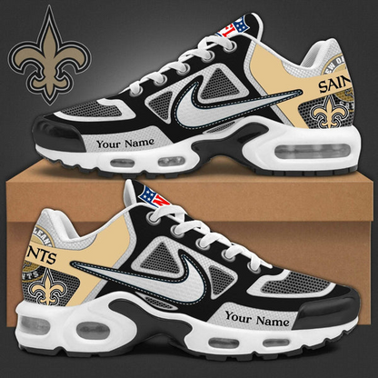 LIMITED EDITION - NEW CUSTOMIZED NFL24 NOS NEW ORLEANS SAINTS UNISEX AIR MAX PLUS SNEAKERS