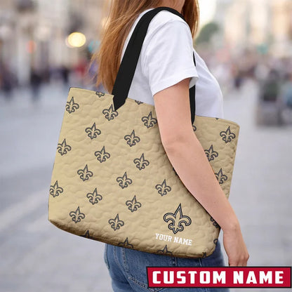 LIMITED EDITION - NEW CUSTOMIZED NFL24 NO SAINTS QUILTED TOTE BAG