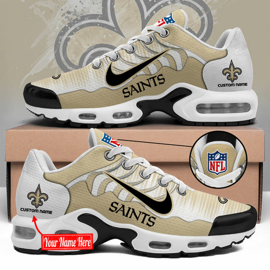 LIMITED EDITION - NEW CUSTOMIZED NFL24 NOS NEW ORLEANS SAINTS UNISEX AIR MAX PLUS SNEAKERS