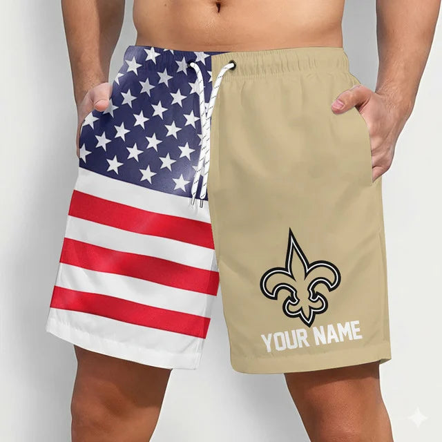 LIMITED EDITION - NEW CUSTOMIZED NFL24 NOS NEW ORLEANS SAINTS SHORT PANTS
