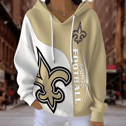 [SPECIAL OFFER] NEW CUSTOMIZED NFL24 NOS NEW ORLEANS SAINTS RIBBED HOODIE & SWEATSHIRT