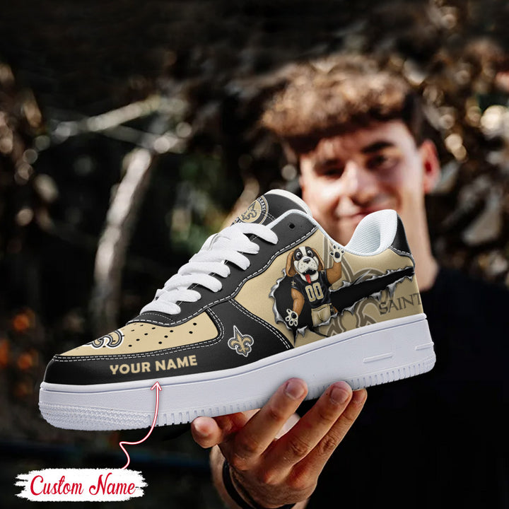 LIMITED EDITION - NEW CUSTOMIZED NFL24 NOS NEW ORLEANS SAINTS AF1 SNEAKERS