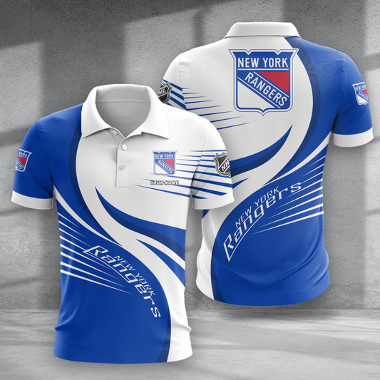 LIMITED EDITION - NEW CUSTOMIZED NHL24 NYR NEW YORK RANGERS POLO SHIRT & T-SHIRTS