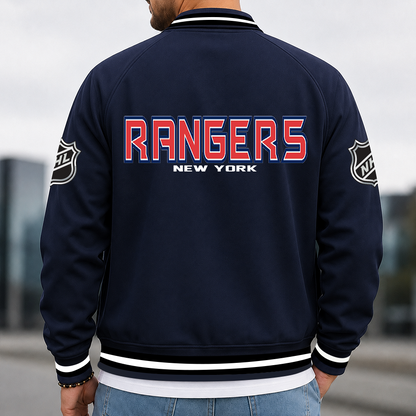 [SUPER SALE] NEW CUSTOMIZED NHL24 NYR NEW YORK RANGERS MULTICOLOR MEN'S CASUAL JACKET