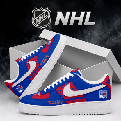SPECIAL EDITION - NEW CUSTOMIZED NHL24 NYR NEW YORK RANGERS AF1 SHOES