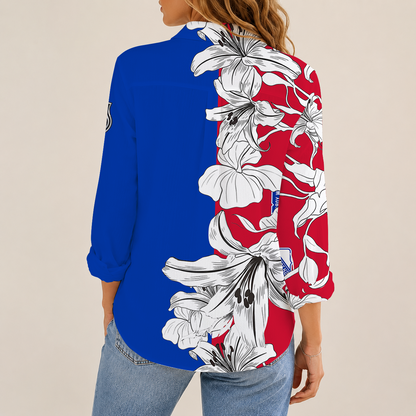 [SUPER SALE] NEW CUSTOMIZED NHL24 NYR NEW YORK RANGERS WOMEN CASUAL SHIRT