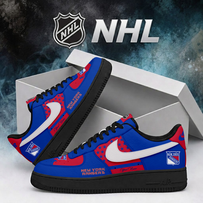 SPECIAL EDITION - NEW CUSTOMIZED NHL24 NYR NEW YORK RANGERS AF1 SHOES