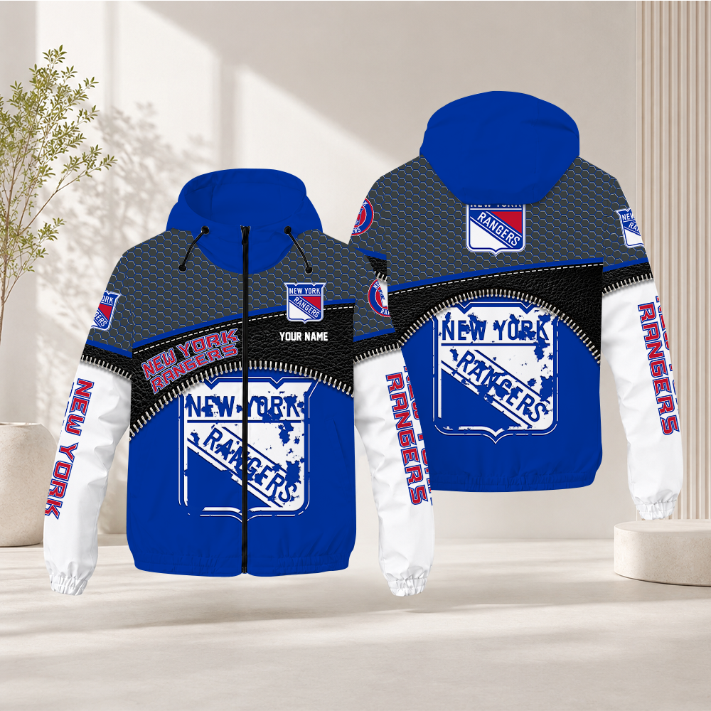 EXCLUSIVE EDITION - NEW CUSTOMIZED NHL24 NYR NEW YORK RANGERS WINDBREAKER JACKET