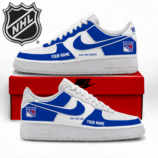 LIMITED EDITION - NEW CUSTOMIZED NHL24 NYR NEW YORK RANGERS AF1 SHOES
