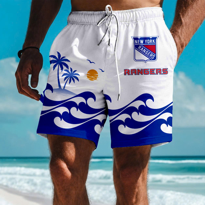 LIMITED EDITION - NEW CUSTOMIZED NHL24 NYR NEW YORK RANGERS SHORT PANTS