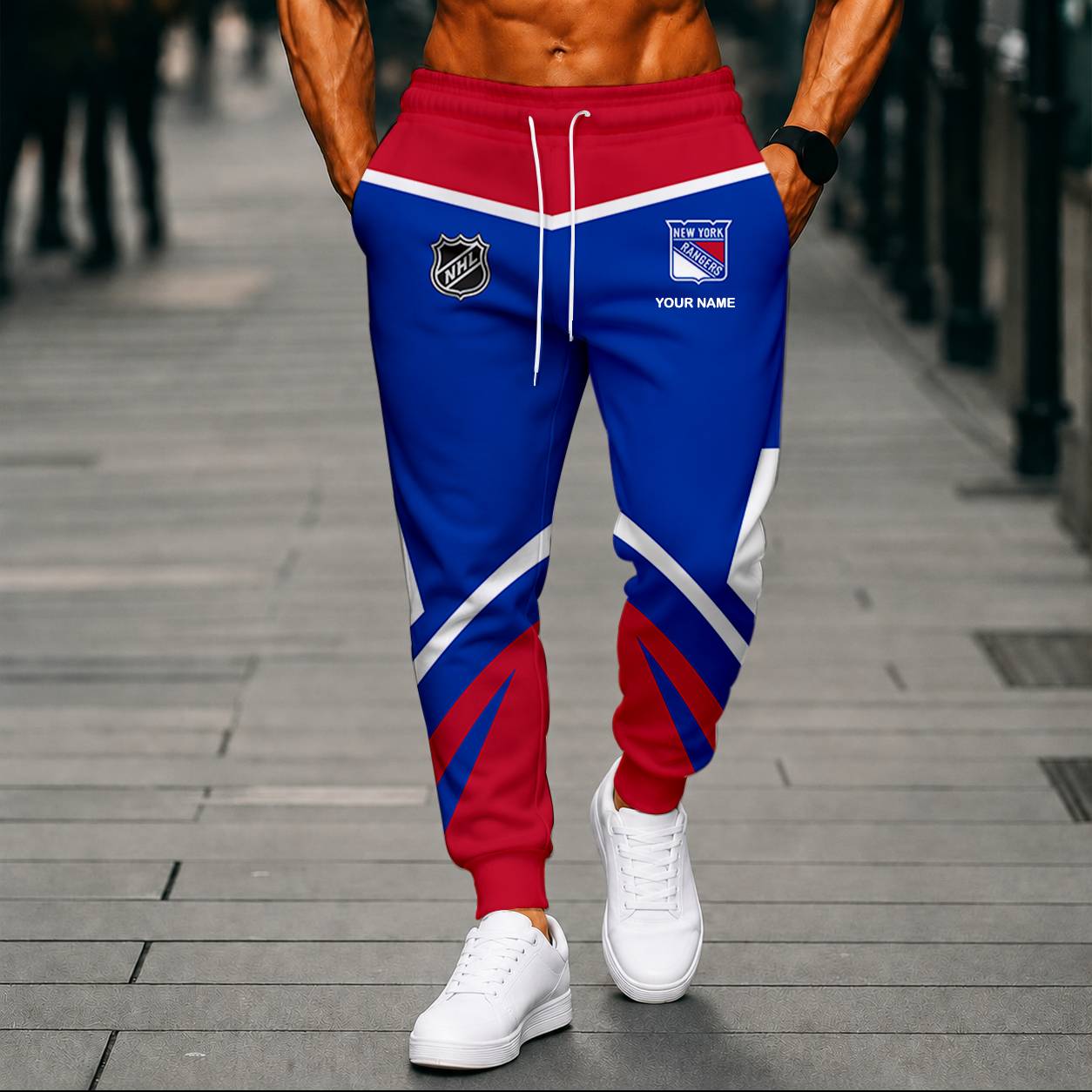 LIMITED EDITION - NEW CUSTOMIZED NHL24 NYR NEW YORK RANGERS UNISEX LONG PANTS