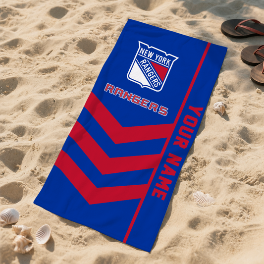 SPECIAL EDITION - NEW CUSTOMIZED NHL24 NYR NEW YORK RANGERS BEACH TOWEL