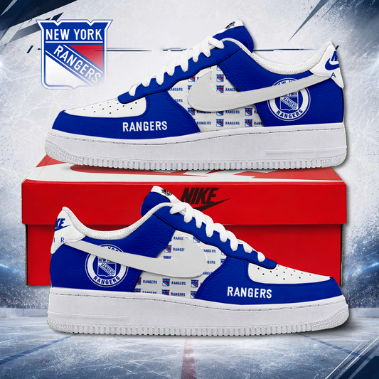 MEGA SALE - NEW CUSTOMIZED NHL24 NYR NEW YORK RANGERS AF1 SHOES