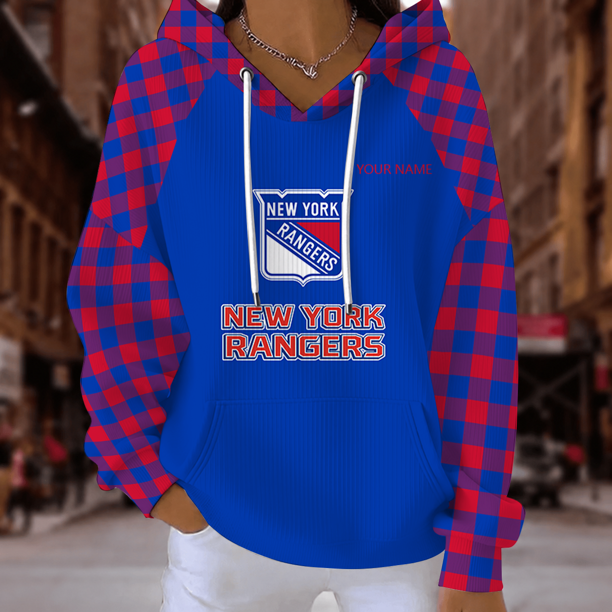 [SUPER SALE] NEW CUSTOMIZED NHL24 NYR NEW YORK RANGERS RIBBED HOODIE & SWEATSHIRT