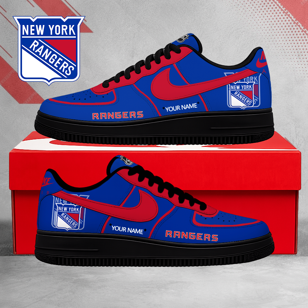 LIMITED EDITION - NEW CUSTOMIZED NHL24 NYR NEW YORK RANGERS AF1 SHOES