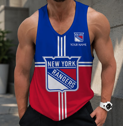 LIMITED EDITION - NEW CUSTOMIZED NHL24 NYR NEW YORK RANGERS MEN'S TANK TOP