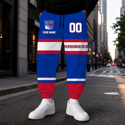 VIRAL EDITION - NEW CUSTOMIZED NHL24 NYR NEW YORK RANGERS SWEATPANTS