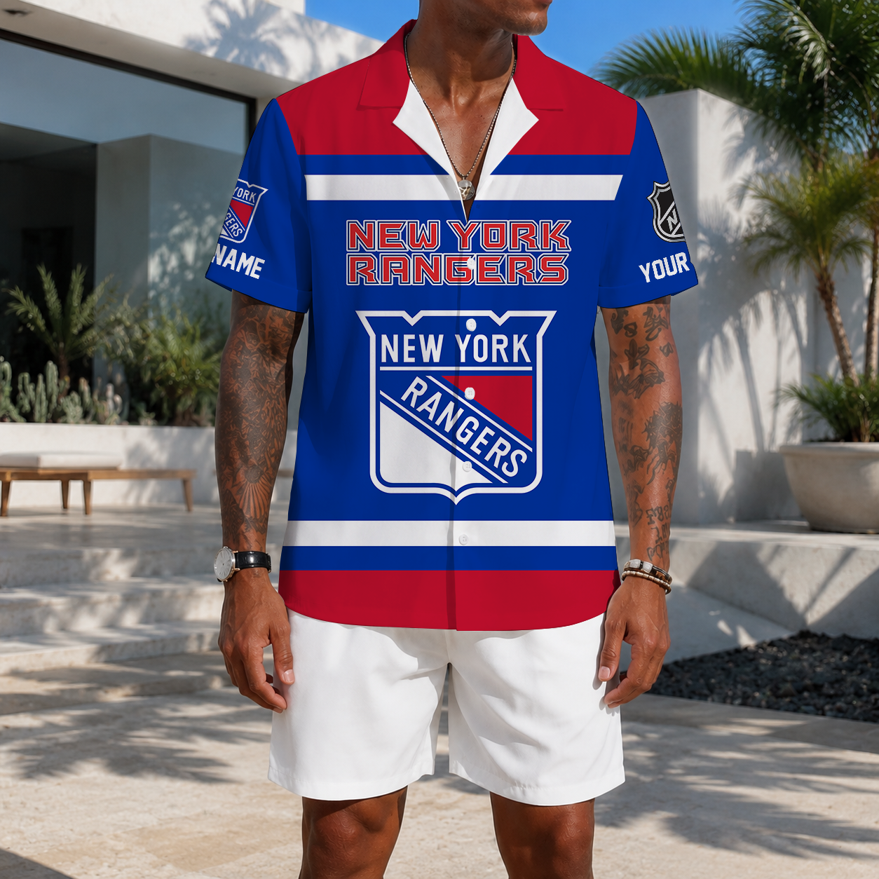 LIMITED EDITION - NEW CUSTOMIZED NHL24 NYR NEW YORK RANGERS UNISEX HAWAIIAN SHIRT