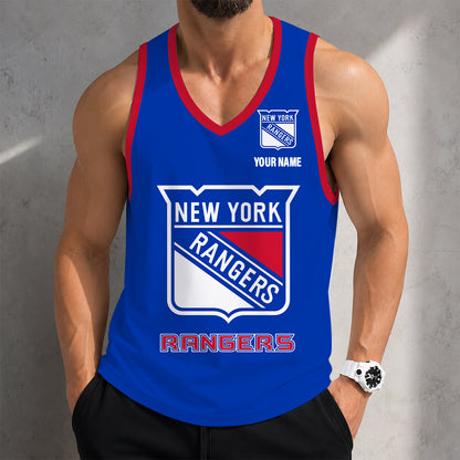 LIMITED EDITION - NEW CUSTOMIZED NHL24 NYR NEW YORK RANGERS MEN'S TANK TOP