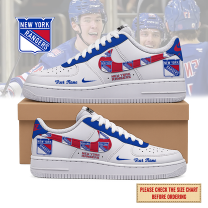 EXCLUSIVE EDITION - NEW CUSTOMIZED NHL24 NYR NEW YORK RANGERS AF1 SHOES