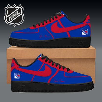 LIMITED EDITION - NEW CUSTOMIZED NHL24 NYR NEW YORK RANGERS AF1 SNEAKER