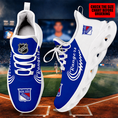 [SUPER SALE ] NEW CUSTOMIZED NHL24 NYR NEW YORK RANGERS MAX SOUL SHOES