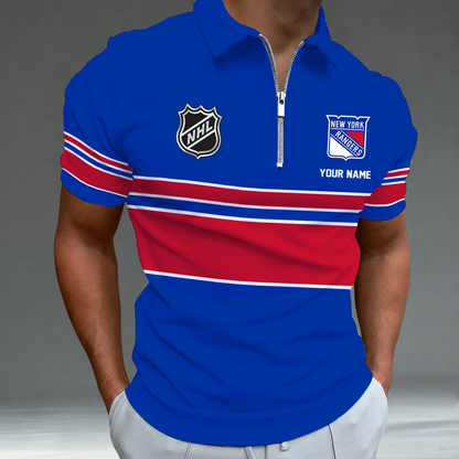 [SUPER SALE] NEW CUSTOMIZED NHL24 NYR NEW YORK RANGERS POLO SHIRT
